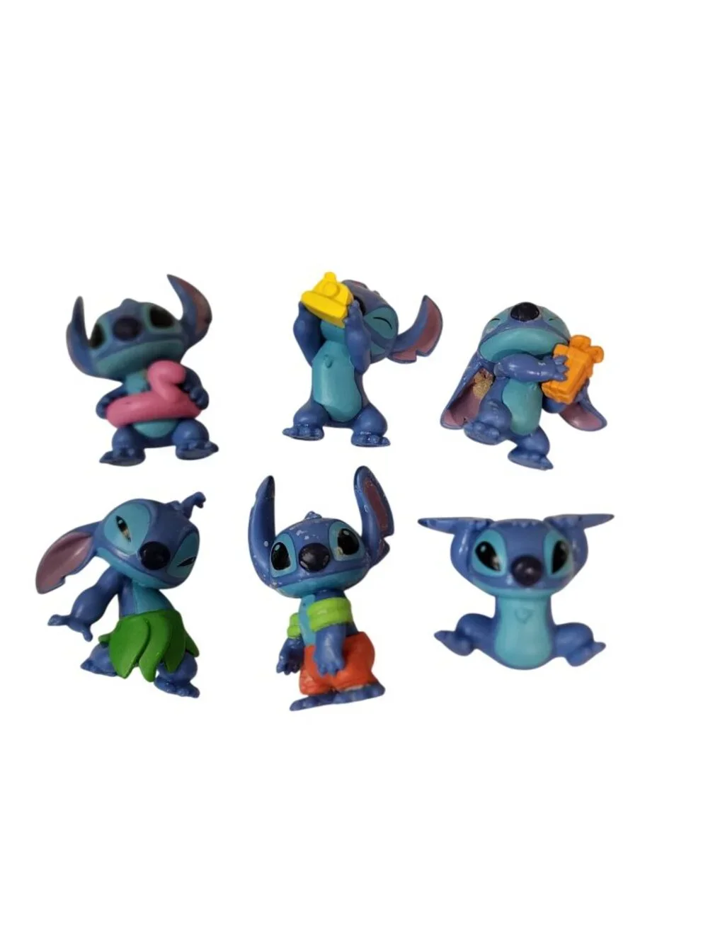 6 miniature collectible Stitch figurines from Disney's Lilo & Stitch